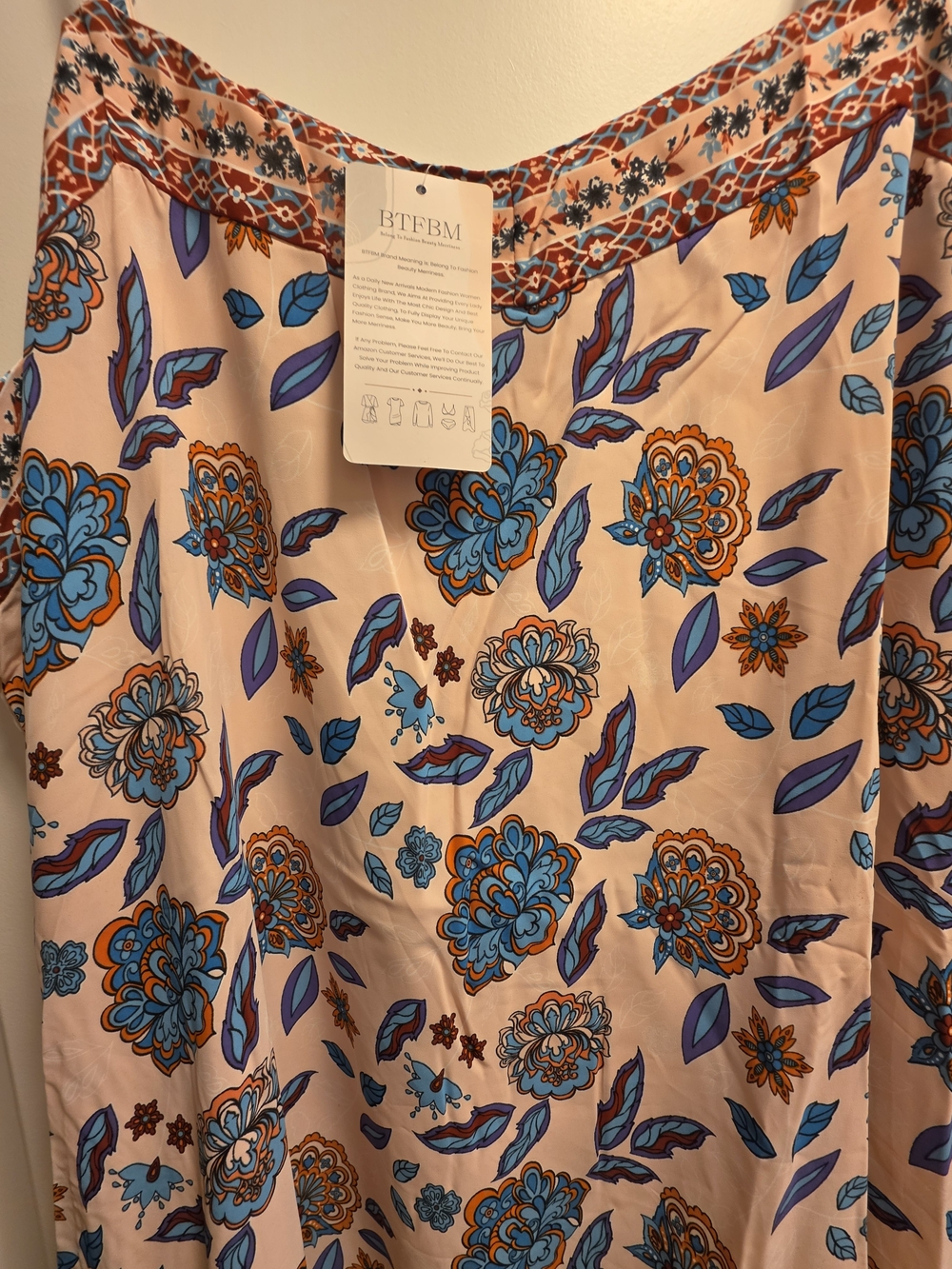 NWT Boho Pink Floral Maxi Dress - Picture 3 of 5